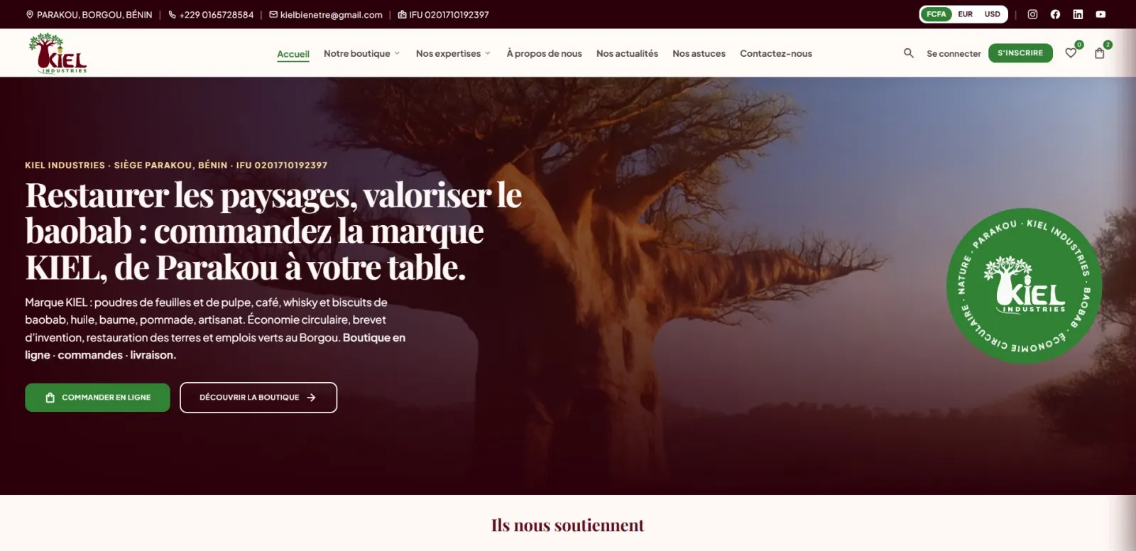 KIEL INDUSTRIES — Création de site web et boutique en ligne